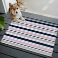 thumbnail image 3 of Area Rug 2 x 3 Ft, Pink Grey Striped Indoor Accent Bathroom Rugs for Kitchen/Laundry Room, Farmhouse Stripes Modern Abstract Art Washable Non-Slip Runner Floor Mat for Entryway, Living Room, 3 of 8
