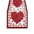 thumbnail image 2 of Steadline 33x180cm Valentine's Day Heart Table Runner with Red Rose Print for Dining Room Decor - Linen Tablecloth Perfect for Romantic Ambiance and Gift, 2 of 7