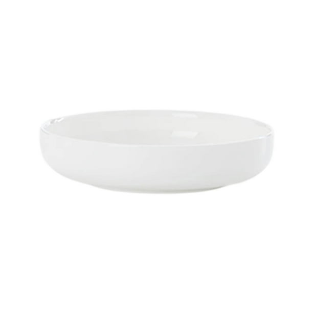 Pisexur Batería de cocina Platos para pasta, platos hondos de 8 pulgadas, platos hondos de pasta, platos para ensalada de porcelana blanca crema, platos para servir, para la cocina del hogar