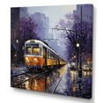 thumbnail image 2 of Designart "Train Industrial gracefulness Pointillism II" Transportation Wall Art Print, 2 of 5
