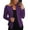 Purple 3XL, variant on Women Blazer Open Stitch Cardigan Solid Color Slim Fit Long Sleeves Warm Business Outwear Plus Size Spring Coat Female Clothes