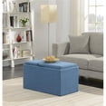 thumbnail image 3 of Pemberly Row Storage Bench with Two Side Ottomans in Blue Fabric, 3 of 5