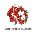 thumbnail image 2 of Christmas Rattan Garland, Artificial Christmas Leaves, 2 Meter PVC Christmas Rattan Decoration, Multicolor Simulation, Safe No Barbs, Indoor Outdoor Festive Home Decor, 2 of 7