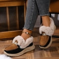 thumbnail image 5 of Brown Ladies Thick Sole Winter Boots With Metal Chain Accents And Soft Furry Collar For Comfortable Flat Heel Outdoor Activities, 5 of 8
