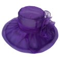 thumbnail image 6 of Outfmvch Kentucky Derby Hats for Women Wide Brim Sun Hat Vintage Hats Beach Hats for Women Bucket Hat for Women Straw Beach Hat Fascinators Hats for Women Purple One Size, 6 of 8