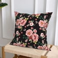 thumbnail image 6 of Throw Pillow Covers, Big Rose Flowers Soft Square Pillow Cases with Invisible Zipper for Couch Bed Sofa, Farmhouse Fall Home Decor 12"x12", 6 of 7