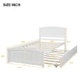 thumbnail image 6 of Twin Size Platform Bed Frame with Trundle, Wooden Bed with Headboard for Kids, Teens, Boys and Girls, Modern Bedroom Furniture, 6 of 8