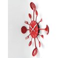 thumbnail image 3 of Reloj de cocina con efecto espejo (blanco) con cuchara, tenedor y adhesivo 3D extraíble para decoración del hogar, 3 of 3