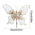 thumbnail image 3 of YIKA 1Pcs Christmas Tree Decoration Sparkling Butterflies Accessories With Clips Christmas Flowers/Wedding/Festival Scene Decoration Props Christmas Decoration Christmas Decorations White, 3 of 6