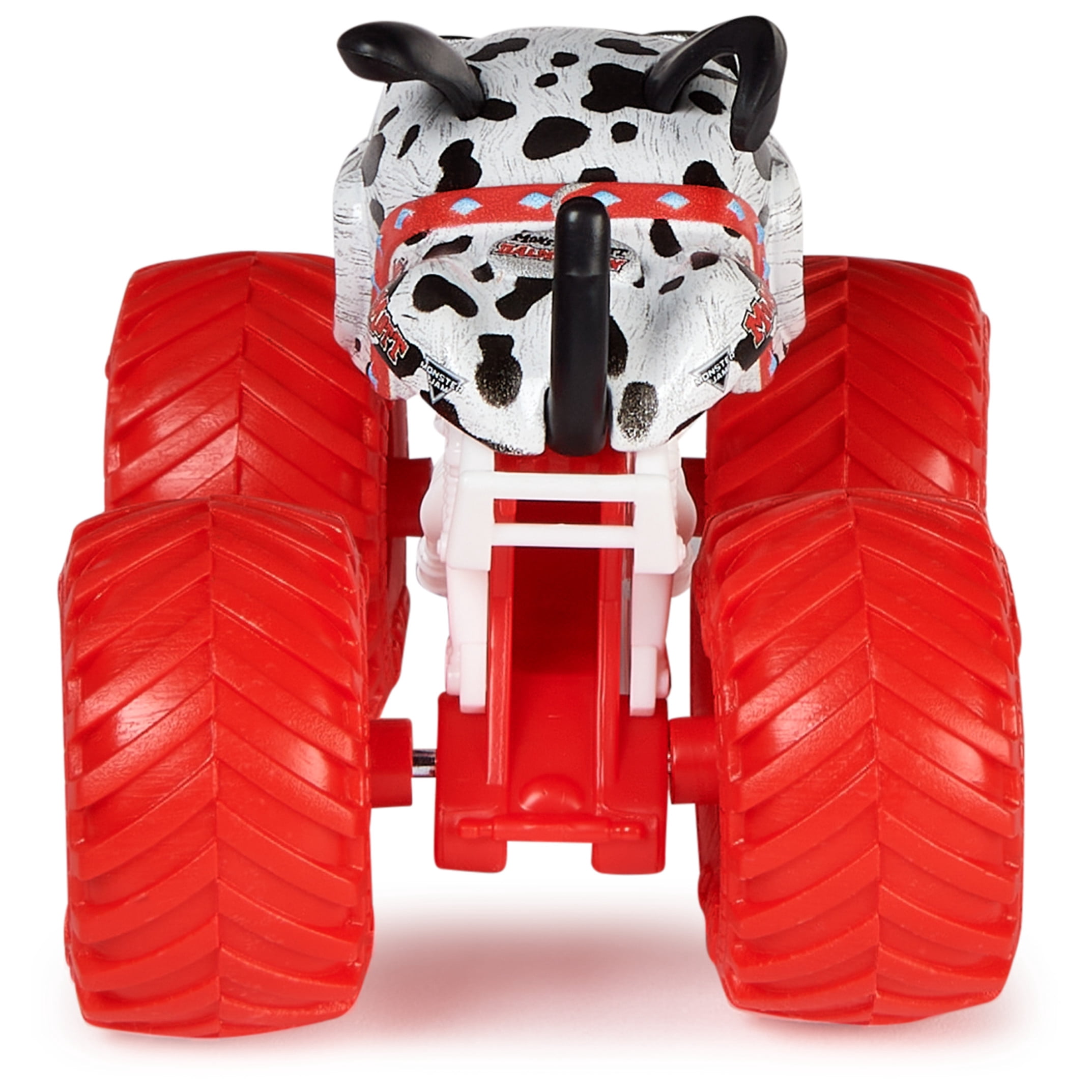 Monster Jam Monster Mutt Dalmation Vs. Earth Shaker - 1:64 Scale Monster Trucks, Girl and Boy Toys