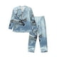 thumbnail image 1 of Fotbe Winter Reindeer In Snowy Mountains Pijama de Hombre con Estampado de Manga Larga, Conjunto de 2 Piezas, Ropa de Dormir Suave y Cómoda con Bolsillos-Small, 1 of 7