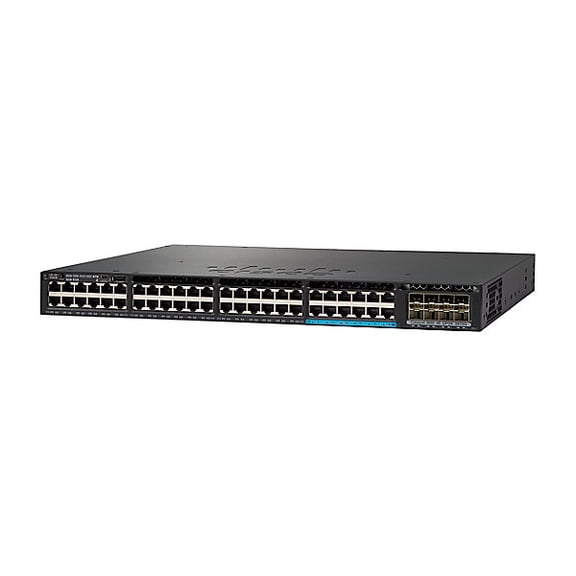 Restored Cisco Catalyst, 48-Port UPOE Switch, with 12 Multigigabit Ports, P/N: WS-C3650-12X48UQ-L (Refurbished)