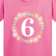 thumbnail image 4 of Inktastic 6th Birthday Floral Wreath Youth T-Shirt, 4 of 5
