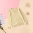 thumbnail image 4 of Generic School Girl Boy Toddler Baby Kids V Neck Solid Color Sweater Cardigan Long Sleeve Knit Solid Sweaters Tops(9-10 Years,Yellow), 4 of 4
