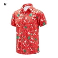 thumbnail image 2 of Guardurnaity Poliéster Decoraciones festivas Camisa navideña Camisa hawaiana divertida informal de verano para hombre Disfraces de disfraces rojo METRO, 2 of 6