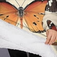 thumbnail image 3 of Oversized Wearable Blanket Hoodie,Beige Butterfly Moth Pattern Sherpa Blanket Hoodie with Super Pockets,Super Warm Fuzzy Pullover for Women & Men, 3 of 6