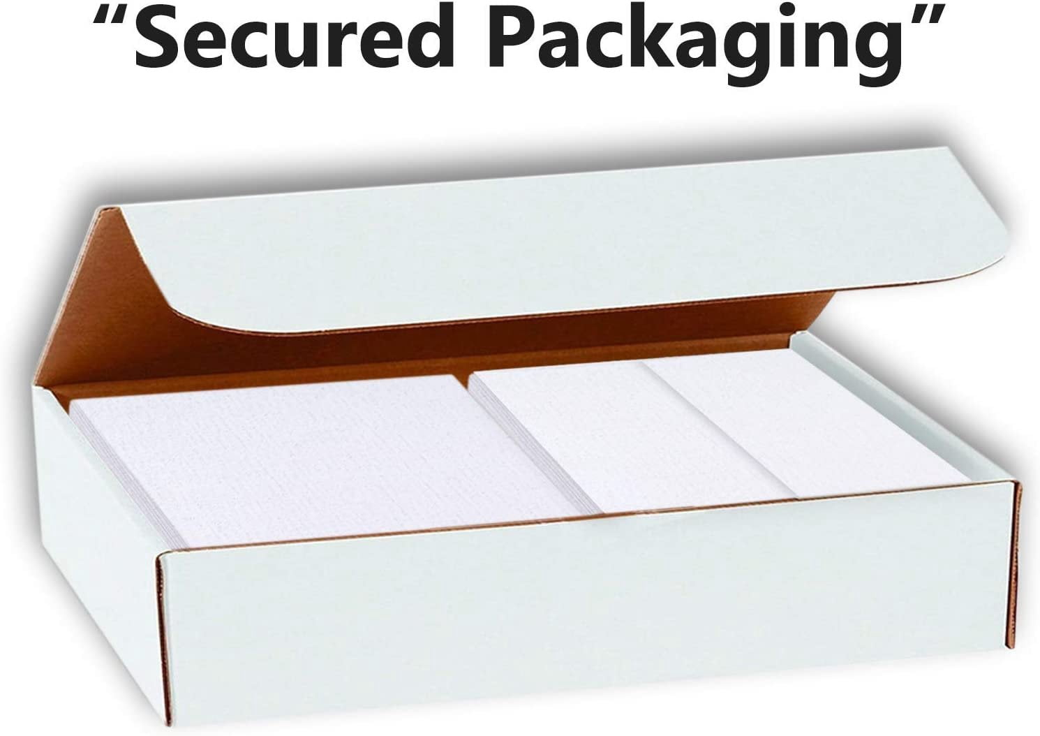 Hamilco Card Stock Blank Cards and Envelopes Flat 4" x 6" Linen White Cardstock Paper 100 Pack