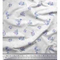 Soimoi Rayon Crepe Fabric Leaves & Tulip Night Wear Printed Craft Fabric by The Yard 46 Inch Wide
