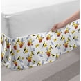 thumbnail image 2 of Floral Bed Skirt, Spring Time Garden Scene of Polka Dotted Watering Cans with Flowers and Birds, Elastic Bedskirt Dust Ruffle Wrap Around for Bedding Decor, 4 Sizes, Multicolor, by Ambesonne, 2 of 2