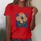thumbnail image 4 of Tops Cortos para las Mujeres Blusas Impresas Manga Corta Cuello Redondo, Tops de Blusa para las Mujeres Primavera Verano Casual, 4 of 4