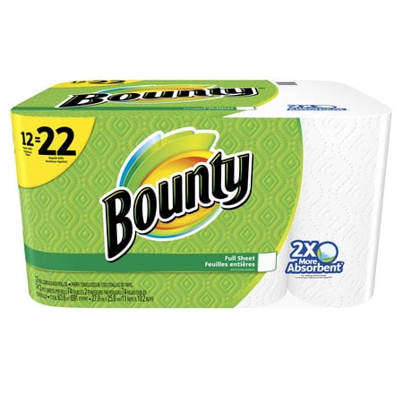 Bounty Paper Towels, Full Sheet, 12 Super Rolls
