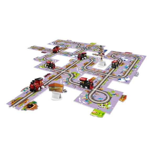 Yinanstore Kids Puzzle Board Building Set Educational Toys Puzzle Toy Activities Rail Car Track Toys DIY Craft for Preschool Boys A