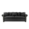 thumbnail image 2 of Traditional Living Room Sofa, Linen Upholstered, Dark Gray, 2 of 6