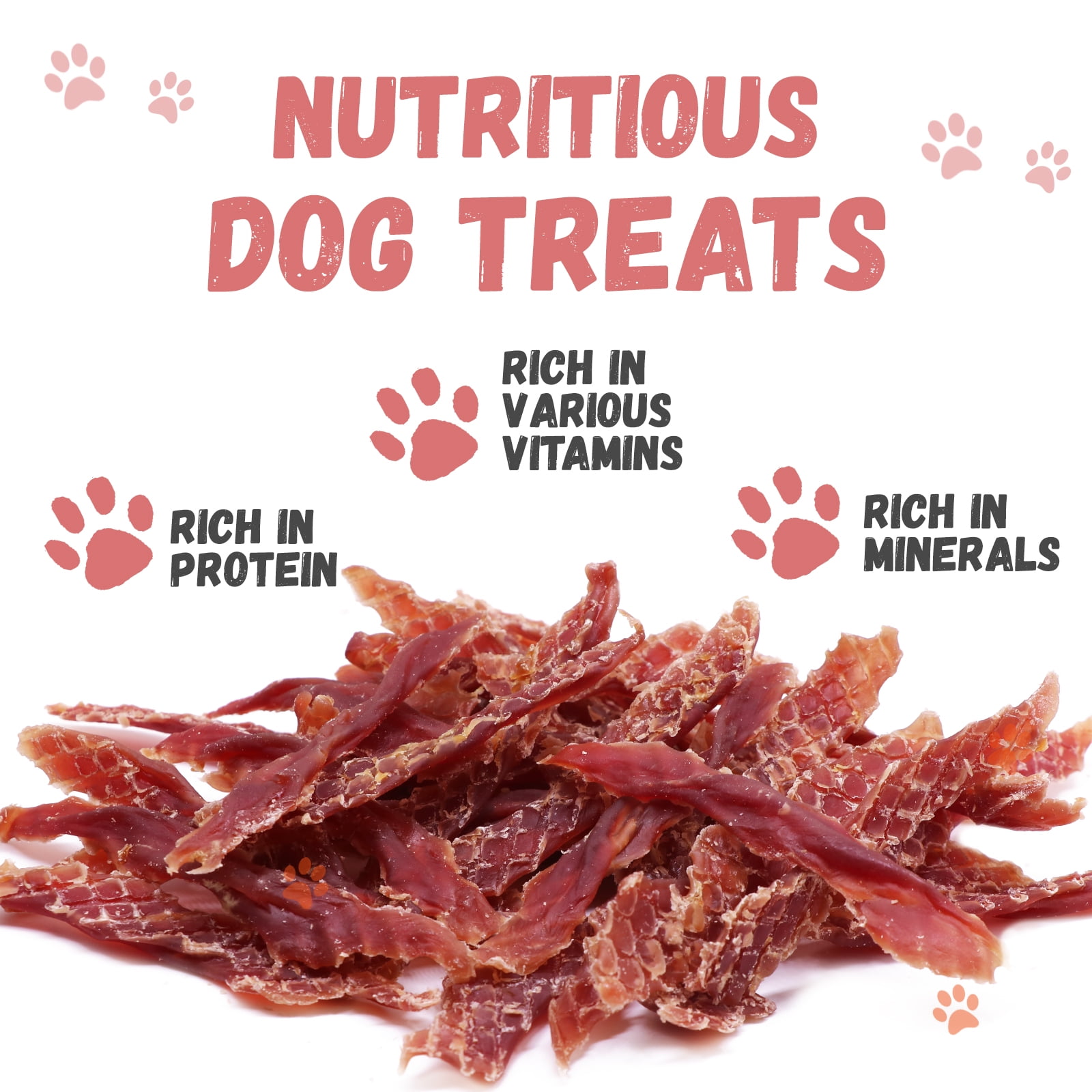 (2 pack) Pawmate Duck Jerky Dog Treats, High Protein Pure Duck Meat for Small Medium Large Dog, 11 oz
