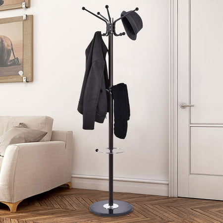 Maple Rack - Costway 67'' Metal Coat Hat Jacket Stand Tree Umbrella Holder Hanger Rack W/ Marble Base