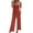 Red, variant on Timegrad Jumpsuit for Women 1 Shoulder Smocked Elastic Waist Wide Leg Rompers with Pockets Comfy Outfits