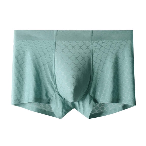 Ice Silk Seamless Briefs Breathable Mesh Mid Rise Four Corner Underwear Men