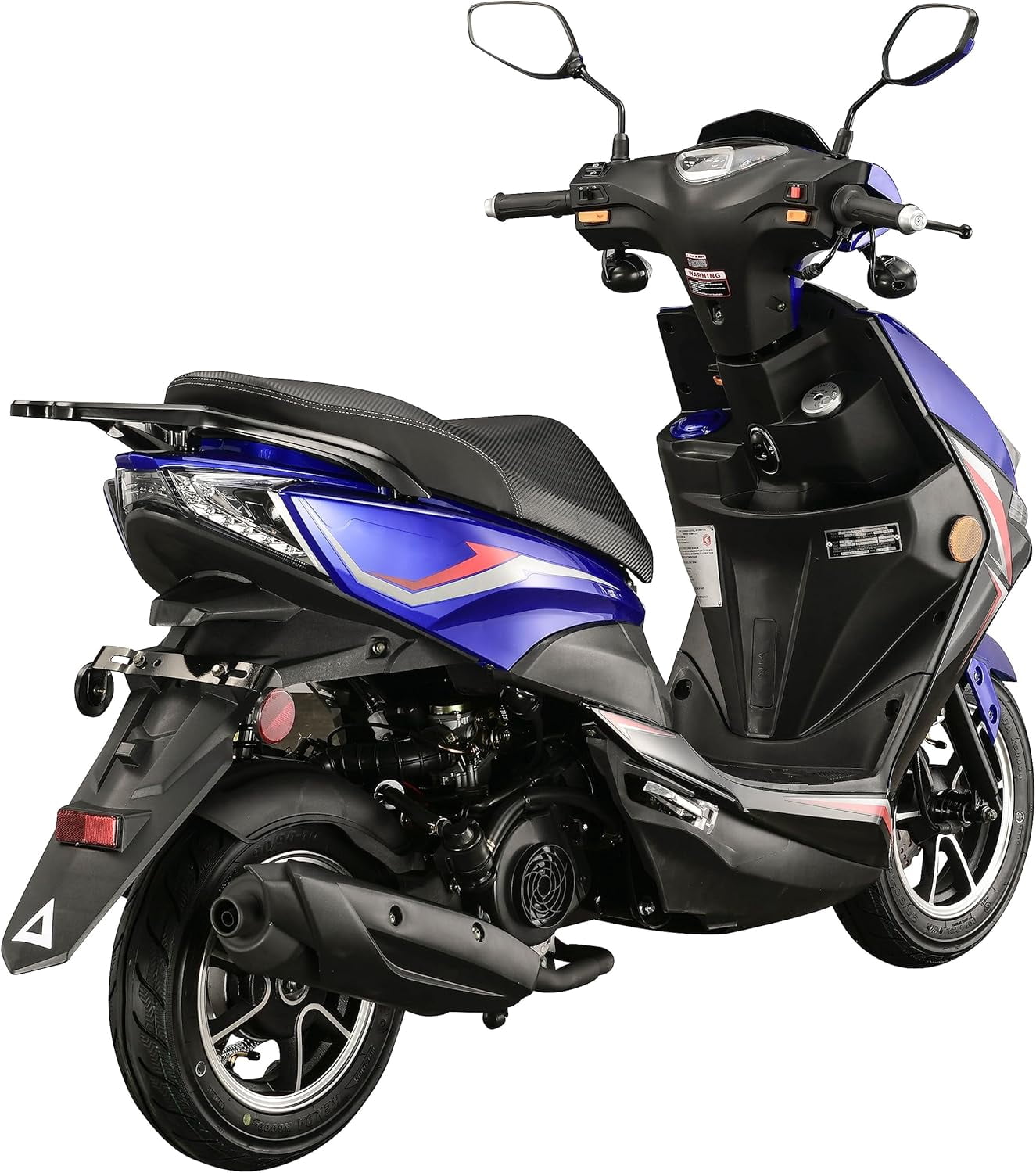 HHH X18 150cc Scooter Street Motorcycle Gas Moped 150cc Adult Bike with 10 inch Aluminum Wheels-White