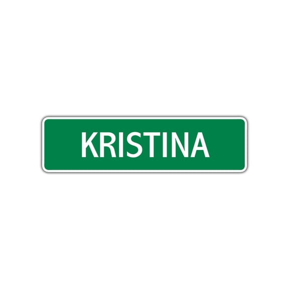 Kristina Girls Children Name Letter Printed Wall Plaque Decoration Label Indoor Outdoor Unique Novelty Aluminum Metal Sign 4"x13.5"