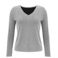 thumbnail image 4 of Womens Tops Elegant Glitter Sparkly V Neck Long Sleeve Sequin Pullover Tee Nylon And Spandex Casual Night Out Wear Soft Comfortable L Sweaters For Women, 4 of 9
