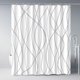 thumbnail image 1 of Cortina de ducha de tela a rayas grises y blancas para baño con 12 ganchos, cortinas de 72 pulgadas de largo, dobladillo ponderado, 1 of 5