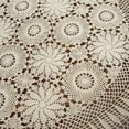thumbnail image 5 of Beige Round Handmade Crochet Tablecloth Cotton Lace Table Doilies, 5 of 5