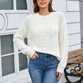 thumbnail image 2 of Zxlsdmn Sweater for Women Trendy Cable Knit Pullover Sweaters Casual Long Sleeve Drop Shoulder Solid Color Sweater Comfy Fall Winter Holiday Going Out Clothes M, 2 of 9