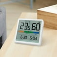 thumbnail image 5 of Wholesale Compact Digital Thermometer Hygrometer with Clock: Home Indoor Use, Kitchen & Refrigerator Friendly, Electronic Measurement, Moon Phase Display, White (Model 5253, 70x70x14mm) – New Design, 5 of 5
