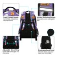 thumbnail image 4 of FORMRS Kids School Backpack Elementary Student Unisex Travel Bookbag with Reflective Stripes, Halloween Ghosts Purple, 4 of 7