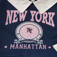 thumbnail image 4 of ZEHJUHAN Kids Girls 2-Piece Set Long Sleeve Letter Print Sweatshirt with Pleated Skirt School Style Wear Black，4Y, 4 of 7