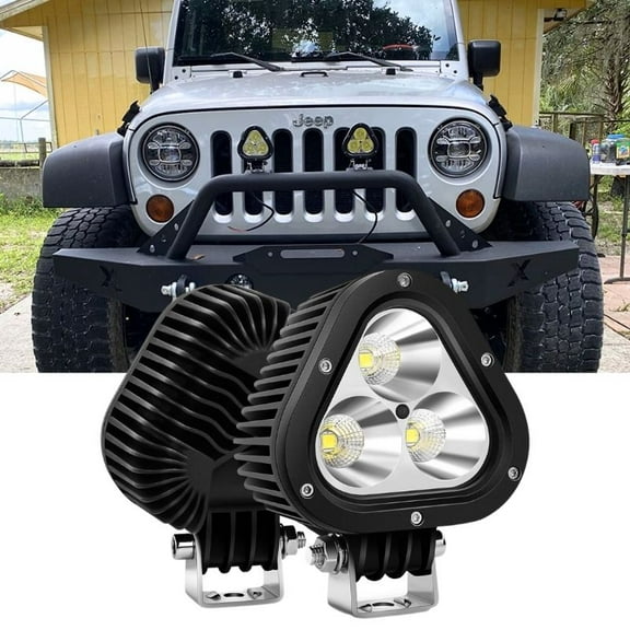 Nilight 2Pcs 60W Led Work Light 4inch Triangle Shape Combo Beam Led Driving Light for Tractors Trucks Hunters Motorcycle Jeep SUV Boat