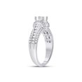 thumbnail image 3 of 10kt White Gold Mens Round Diamond Ribbed Flat Top Band Ring 1/2 Cttw, 3 of 4