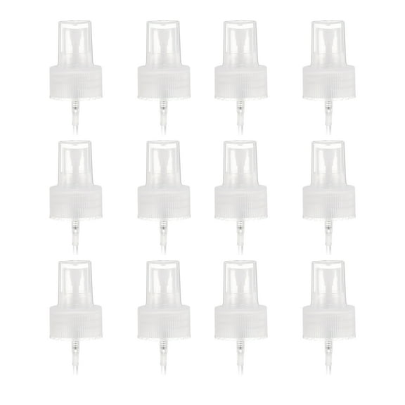 12 Pcs Clear Spray Top, 28/410 Fine Mist Sprayer Reusable Replacement Spray Bottle Pump Plastic Top