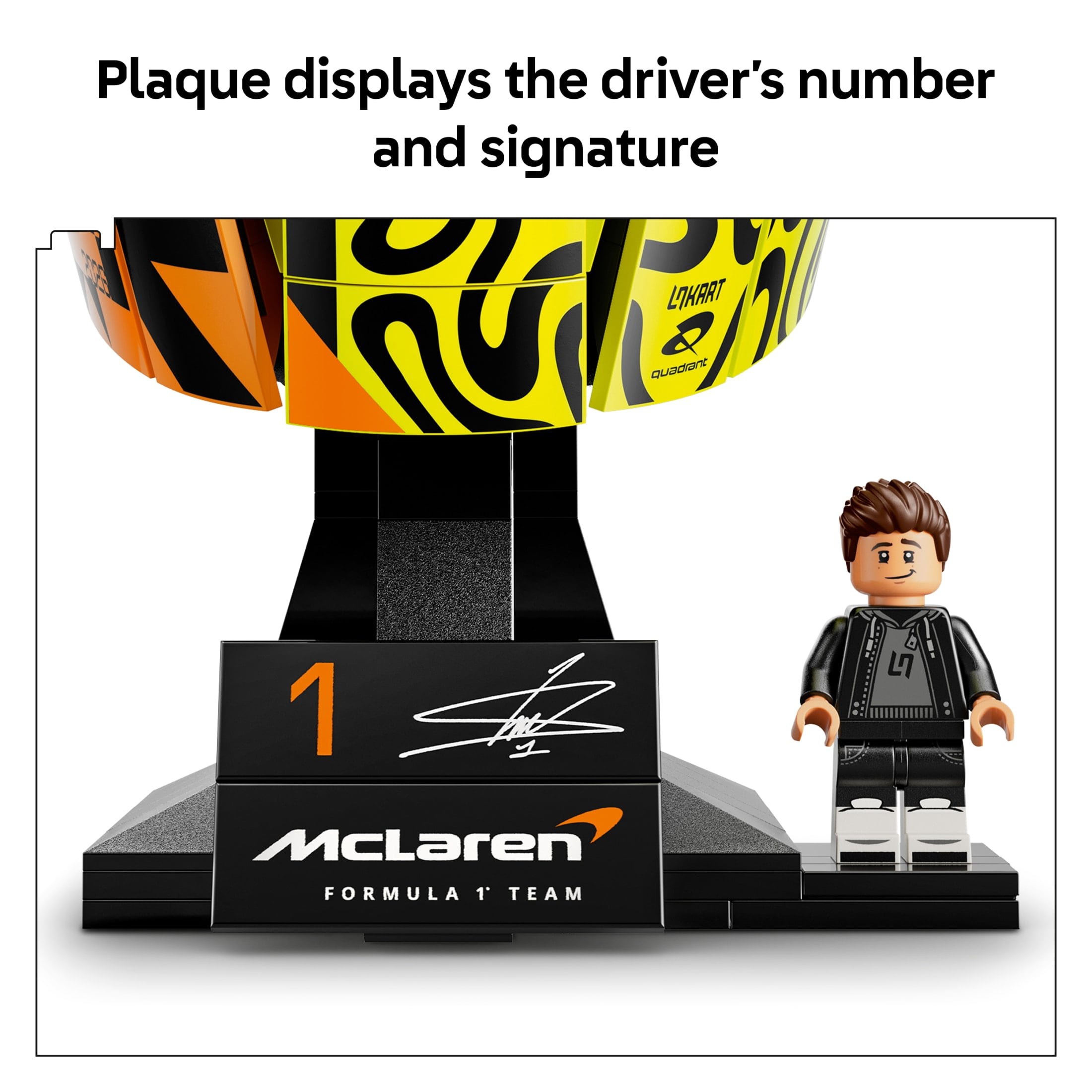 LEGO Editions McLaren Mastercard F1 Team Lando Norris Helmet - Building Set for Adults, Ages 18+ - F1 Bedroom, Office or Shelf Decor for Fans - Gift for Men & Women - 43023