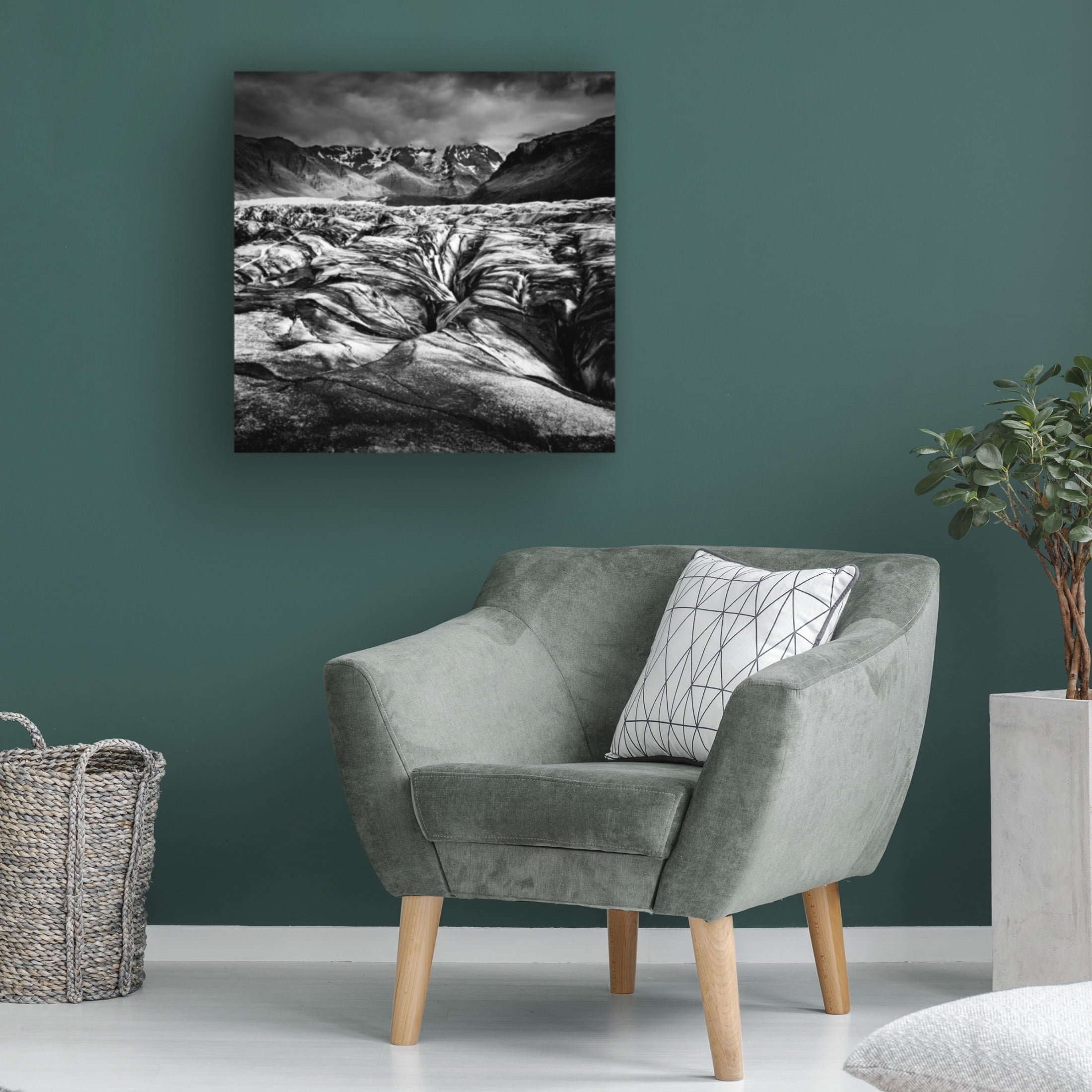 Canvas Wall Art - George Digalakis 'The Black Glacier' Wall Art for Living Room, Bedroom, or Office D?cor by Trademark Fine Art - 14 x 14 Inches