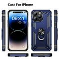 thumbnail image 3 of For iPhone 13 Pro Max Case ,Heavy Duty Shockproof Body Phone Cover Built in Metal Rotated Magnetic Ring Holder Kickstand,Dustproof,Anti-Scratch,Dual Layer Military-Grade Drop protection,Blue, 3 of 7