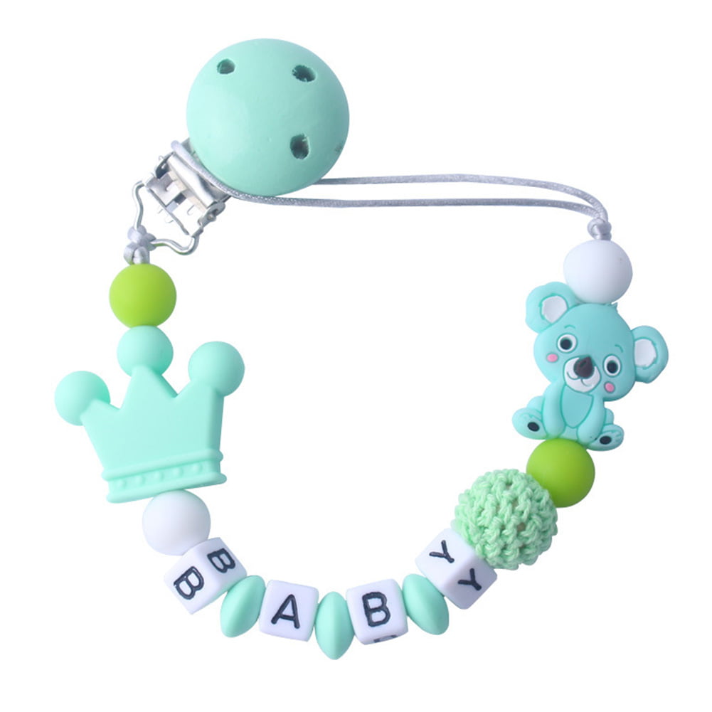 Silicone Teething Beads Teether Baby Necklace Pacifier Clip Oral Care BPA Free 