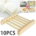 thumbnail image 2 of Ghojet 10Pcs Wooden Soap Tray Self Draining Soap Dish Holder Bathroom Soap Case for Bathroom Kitchen Sink Soap Saver Natural Wooden Holder Hand Craft Bathtub Shower Dish Accessories, 2 of 9