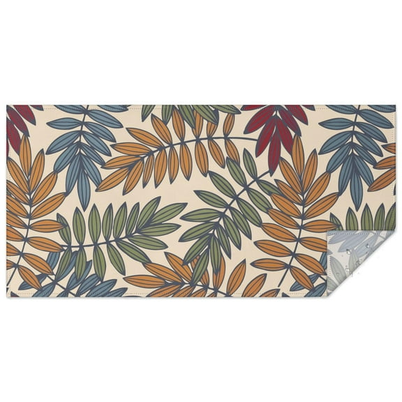 Rectangle Waterproof Tablecloth Multicolored Leaves Tropical Botanical Reusable Indoor/Outdoor Durable Table Cover for Kitchen and Dining Room 60 Inch X 120 Inch