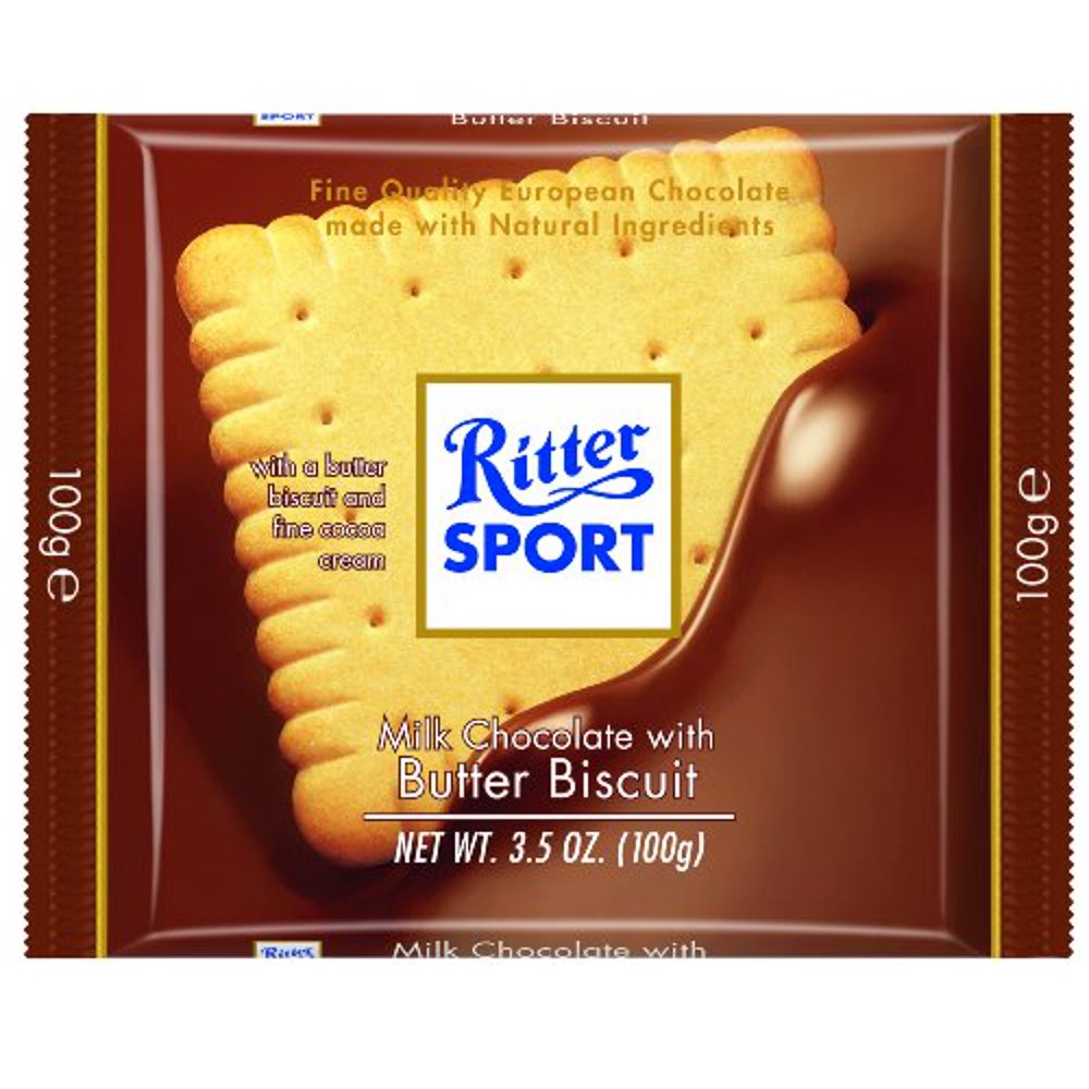 Ritter Sport Milk Chocolate with Butter Biscuit, 3.5 Ounce 11 per case.